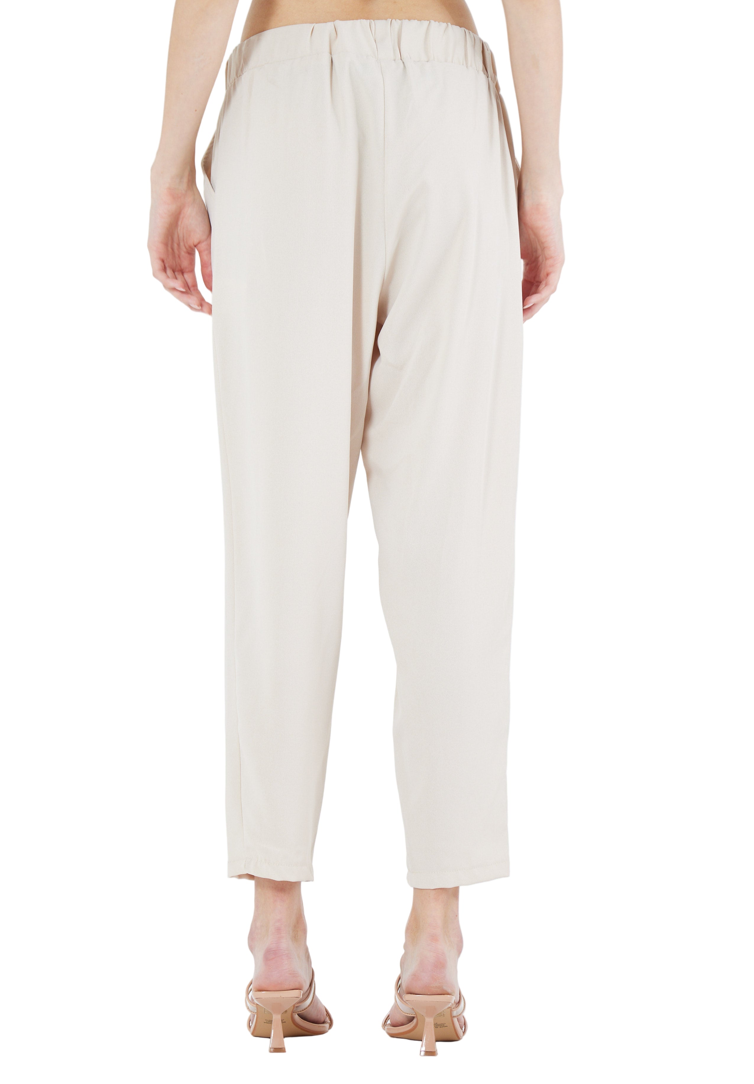 Stylish Elastic Waisted Loose Fit Pant With Pockets