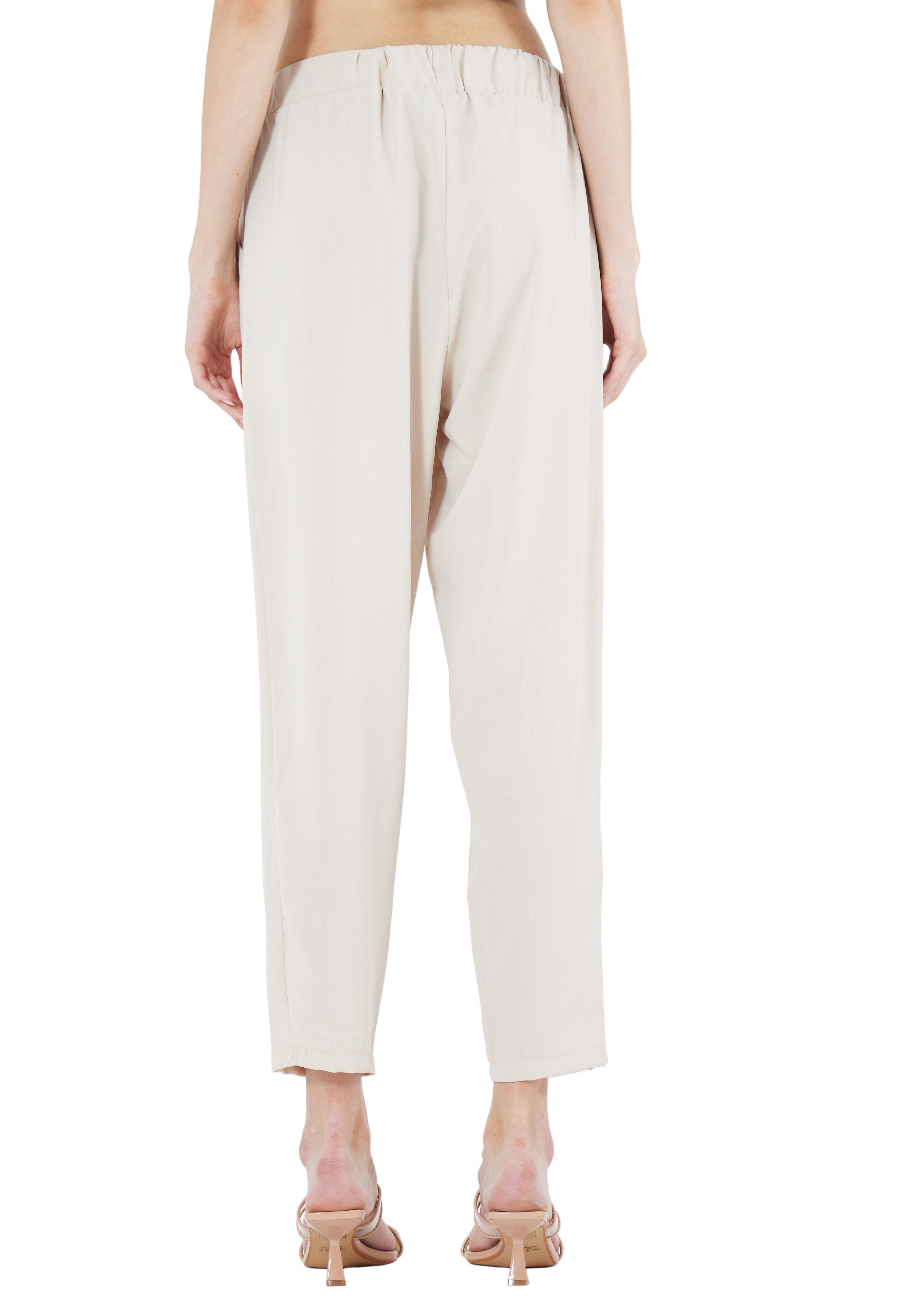 Stylish Elastic Waisted Loose Fit Pant With Pockets