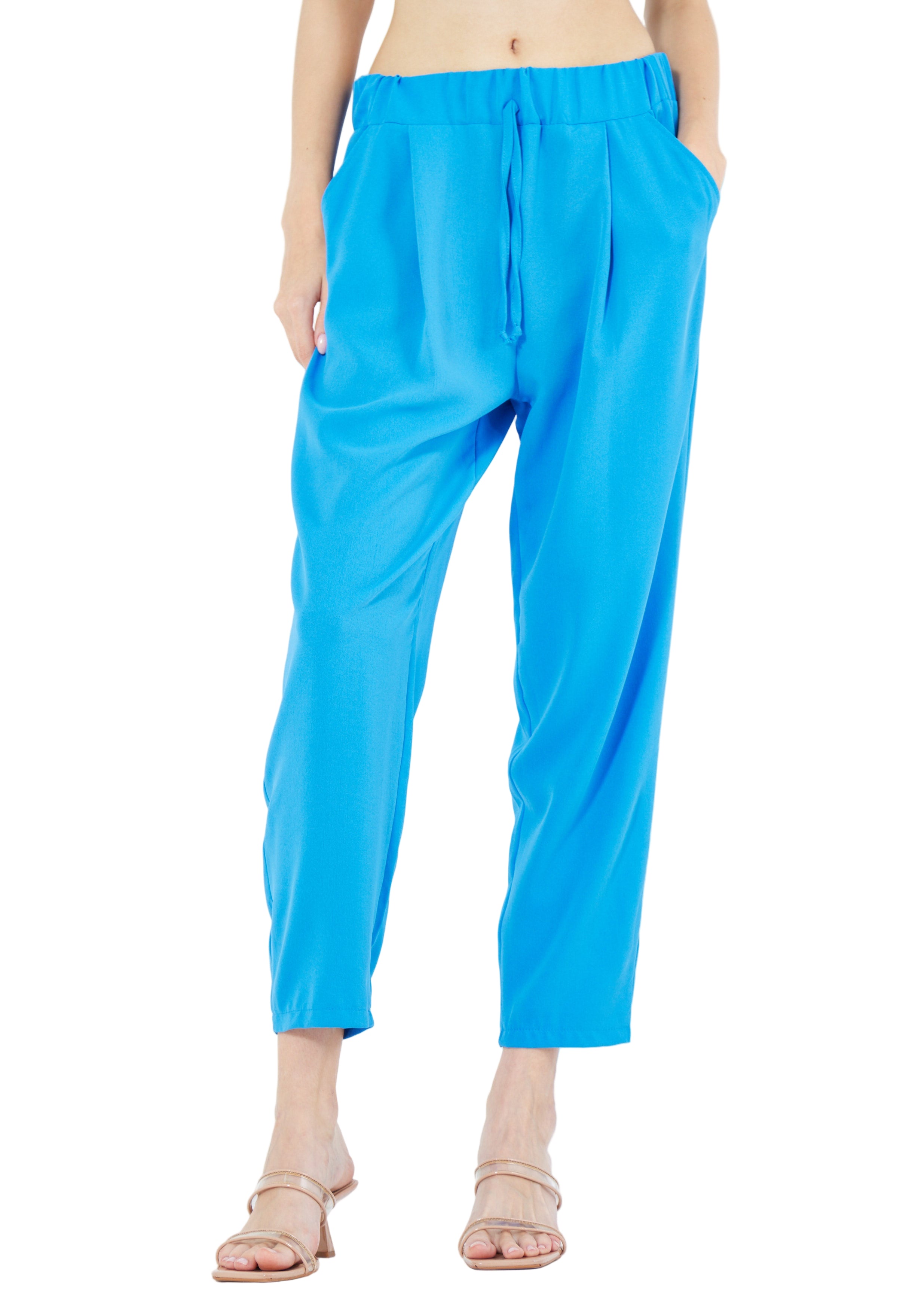 Stylish Elastic Waisted Loose Fit Pant With Pockets