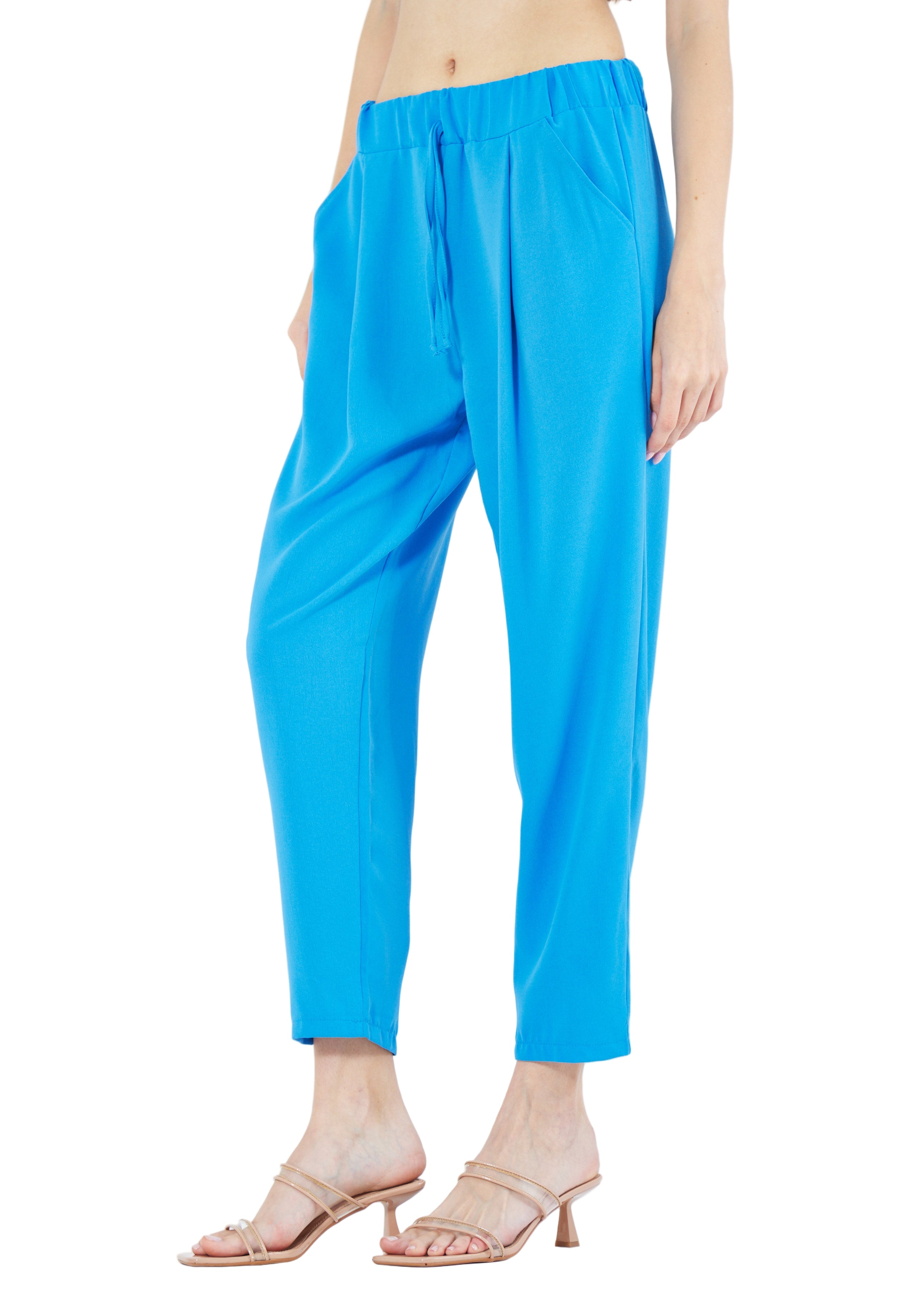 Stylish Elastic Waisted Loose Fit Pant With Pockets
