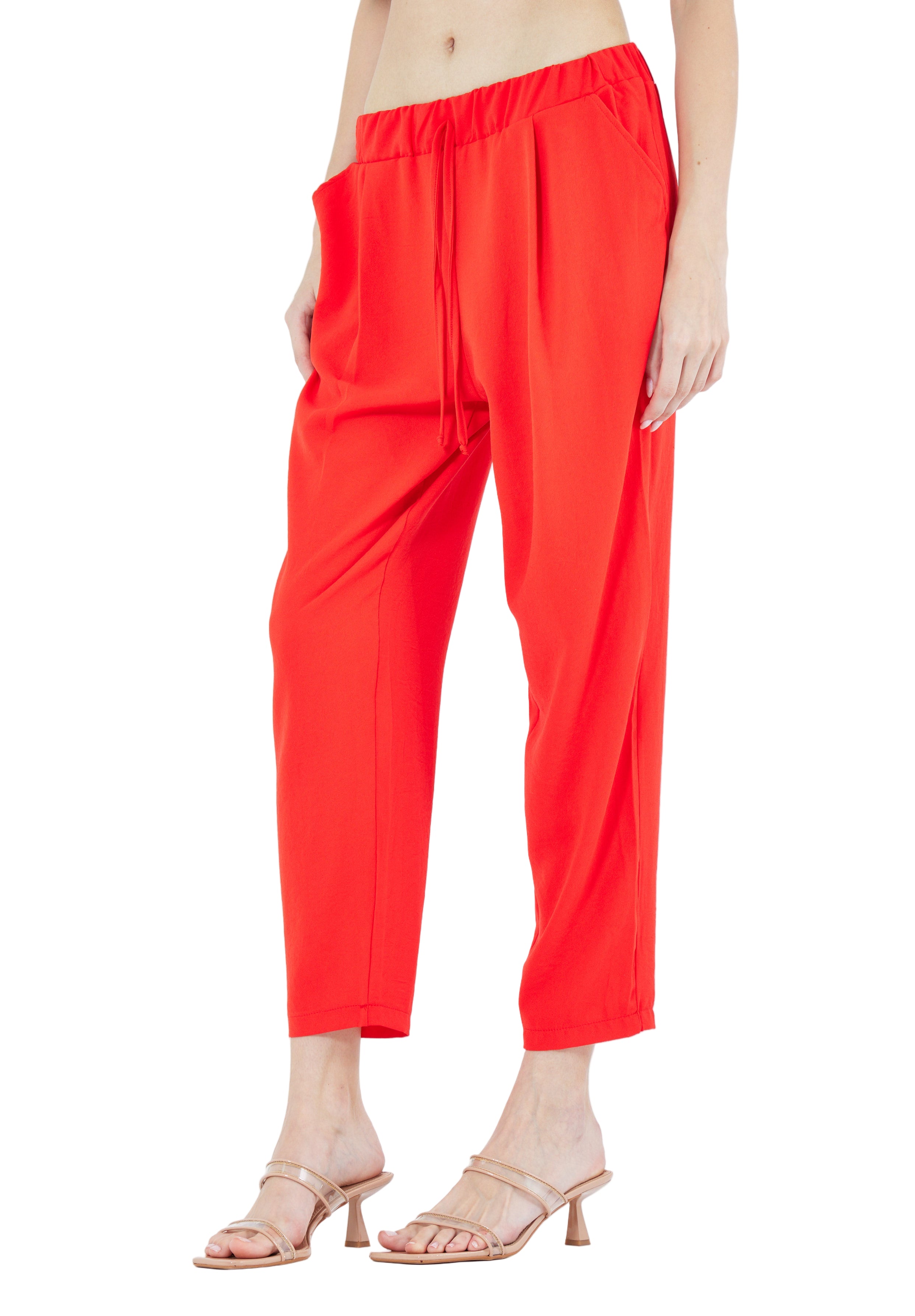 Stylish Elastic Waisted Loose Fit Pant With Pockets