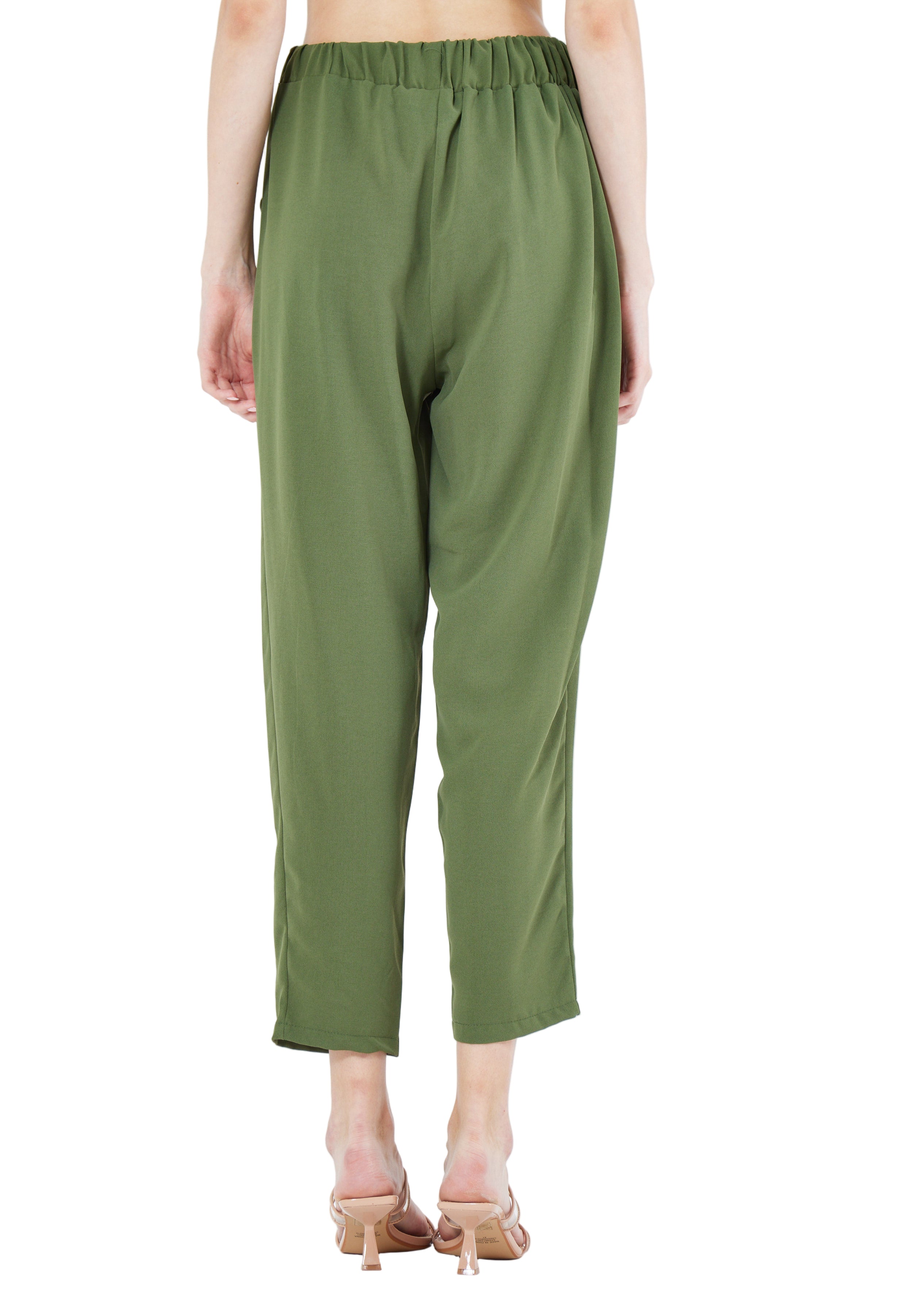 Stylish Elastic Waisted Loose Fit Pant With Pockets