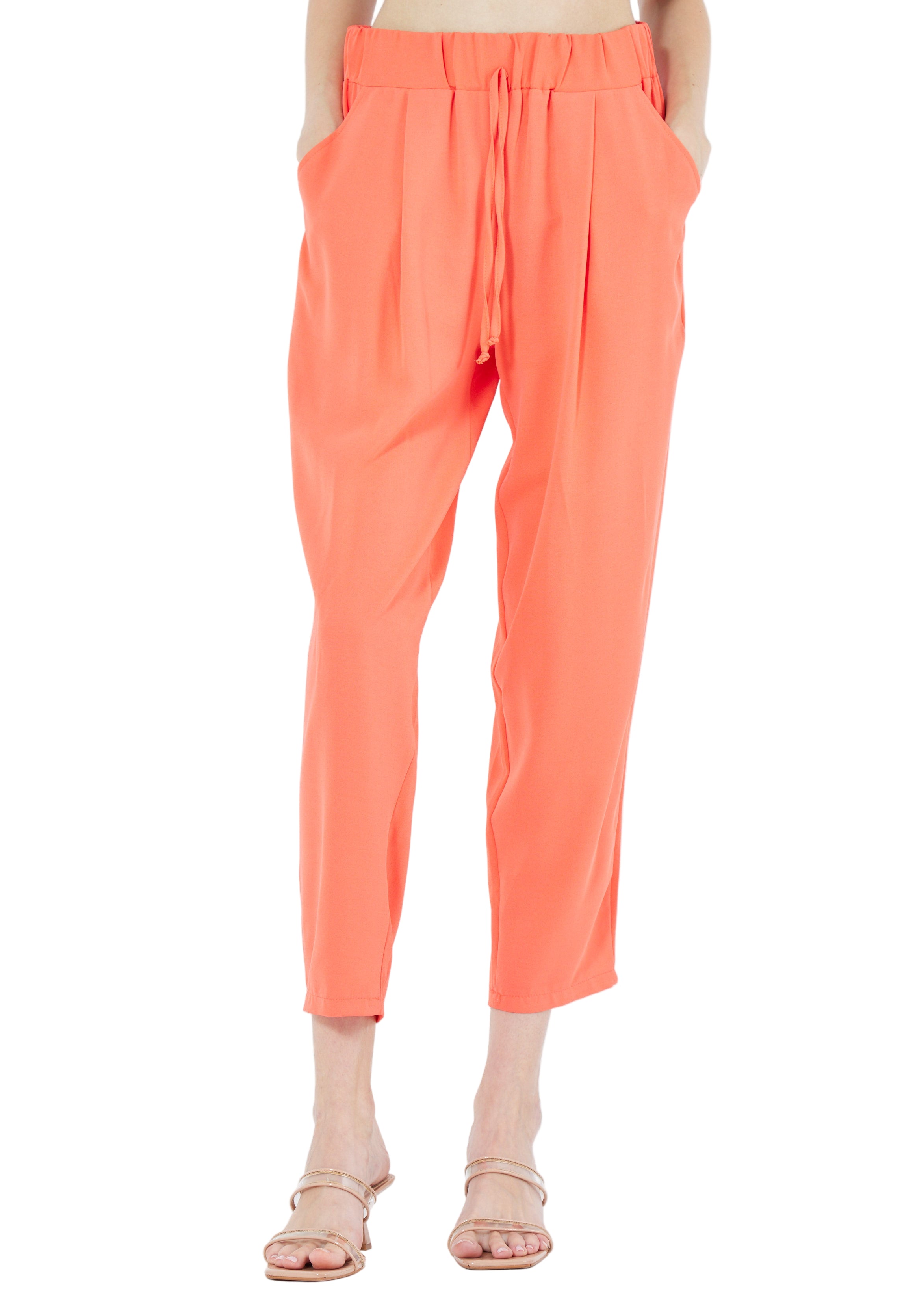 Stylish Elastic Waisted Loose Fit Pant With Pockets