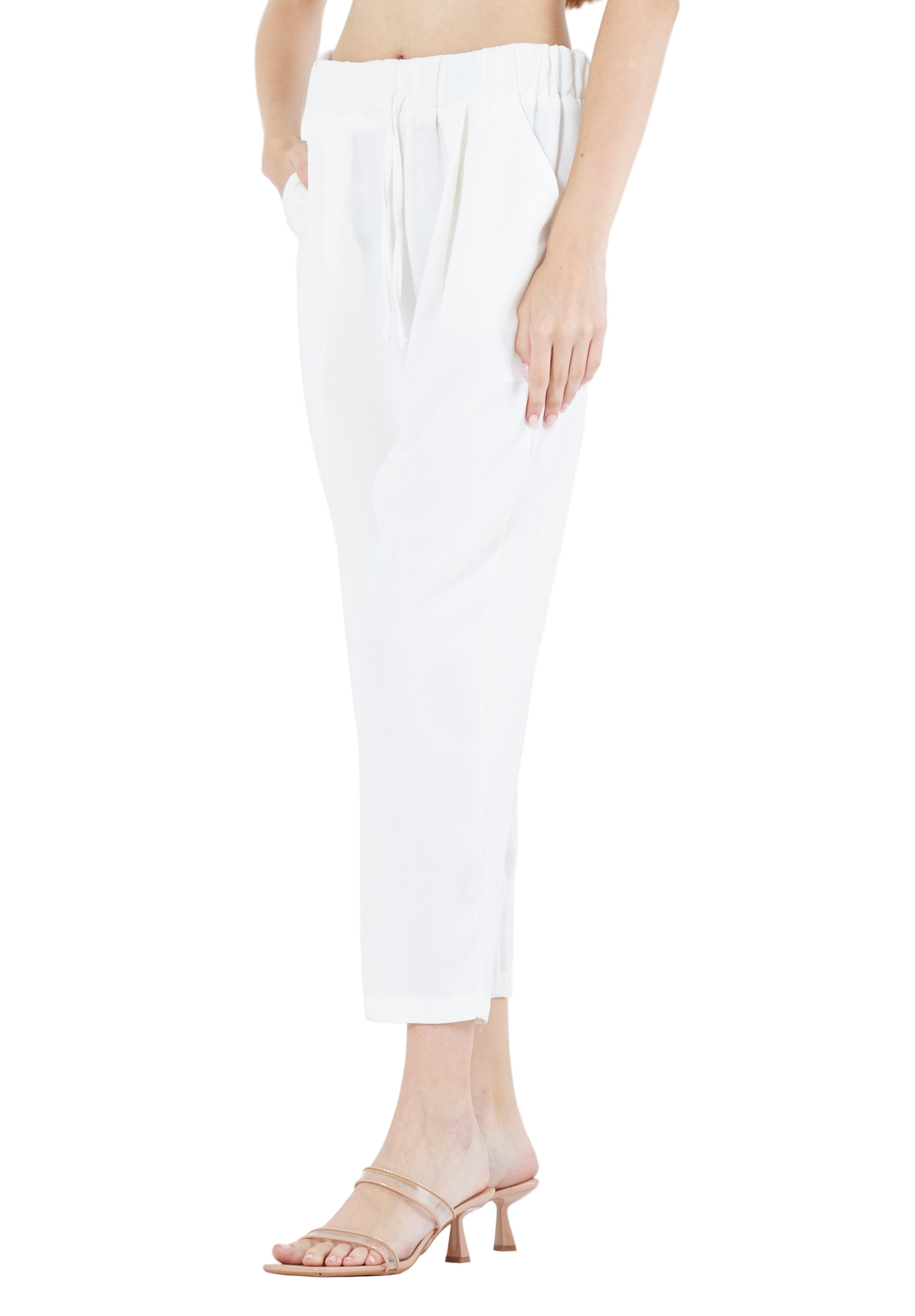 Stylish Elastic Waisted Loose Fit Pant With Pockets