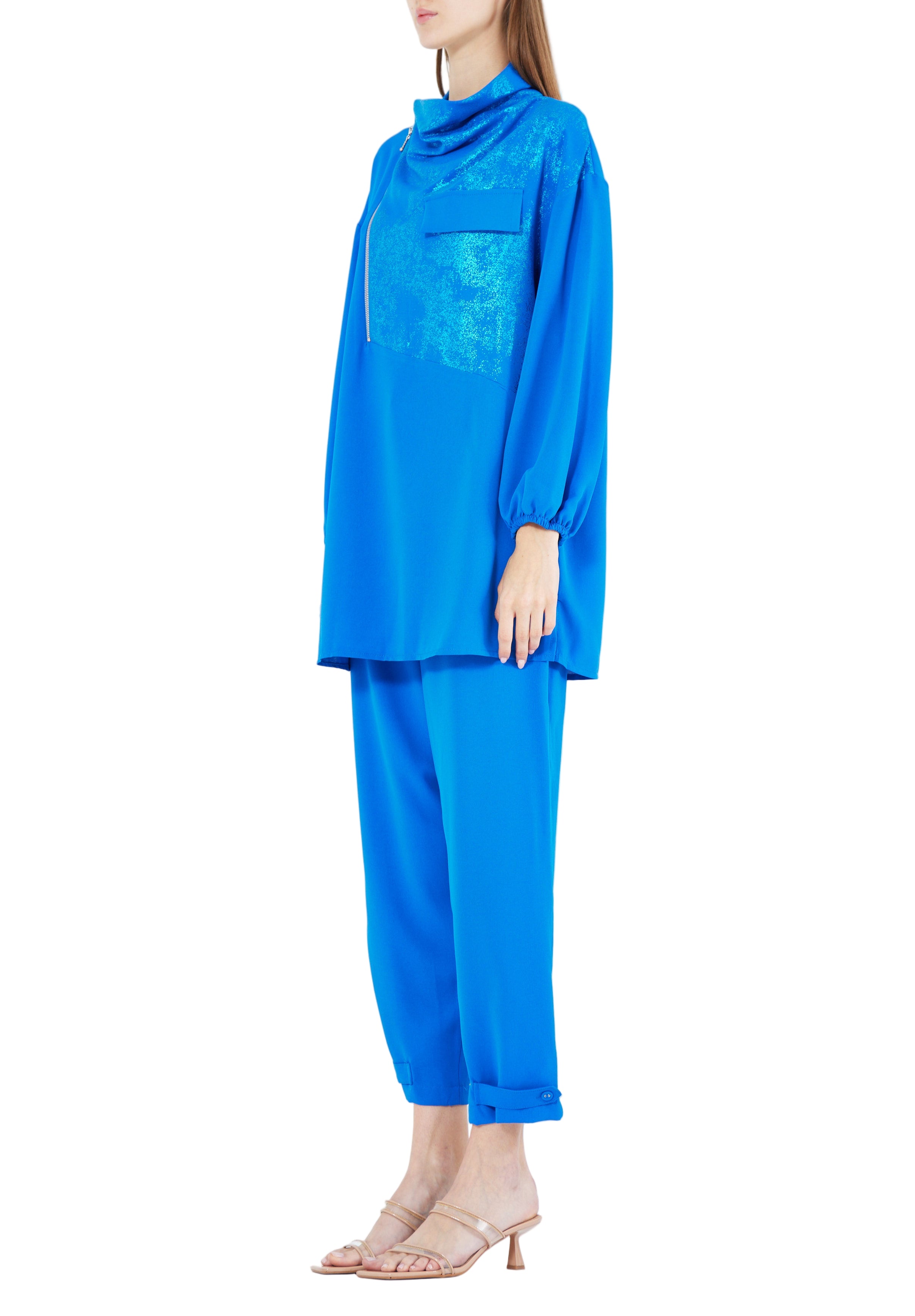 Stylish Applique Detailed Top With Loose fit pant