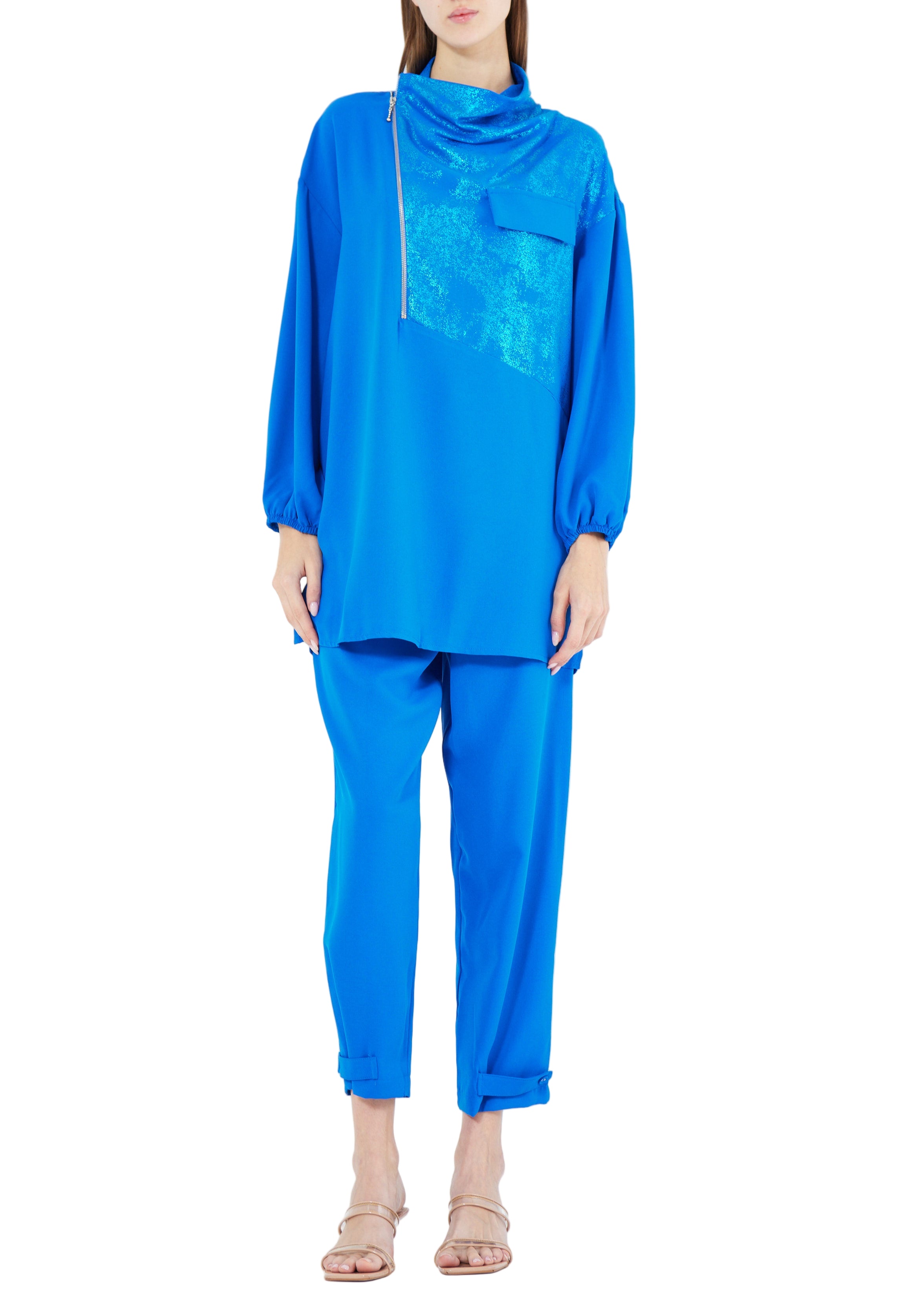 Stylish Applique Detailed Top With Loose fit pant