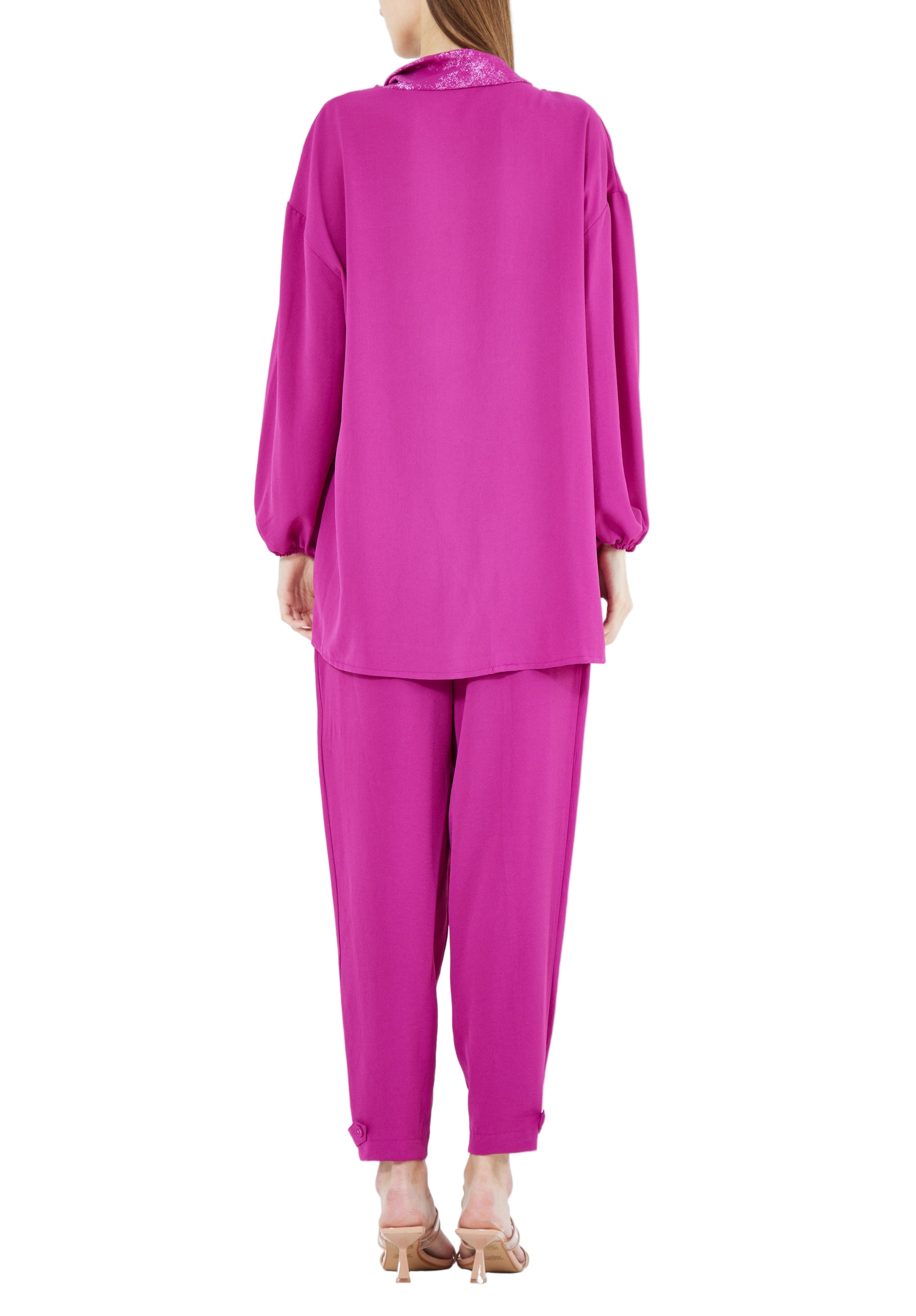 Stylish Applique Detailed Top With Loose fit pant