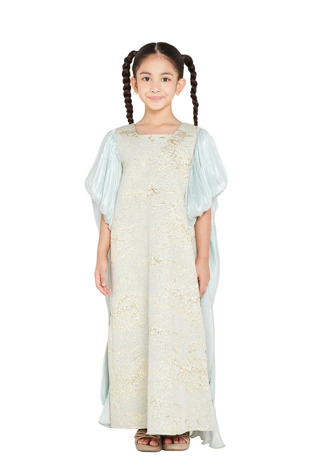 Puff Sleeve Jacquard Dress