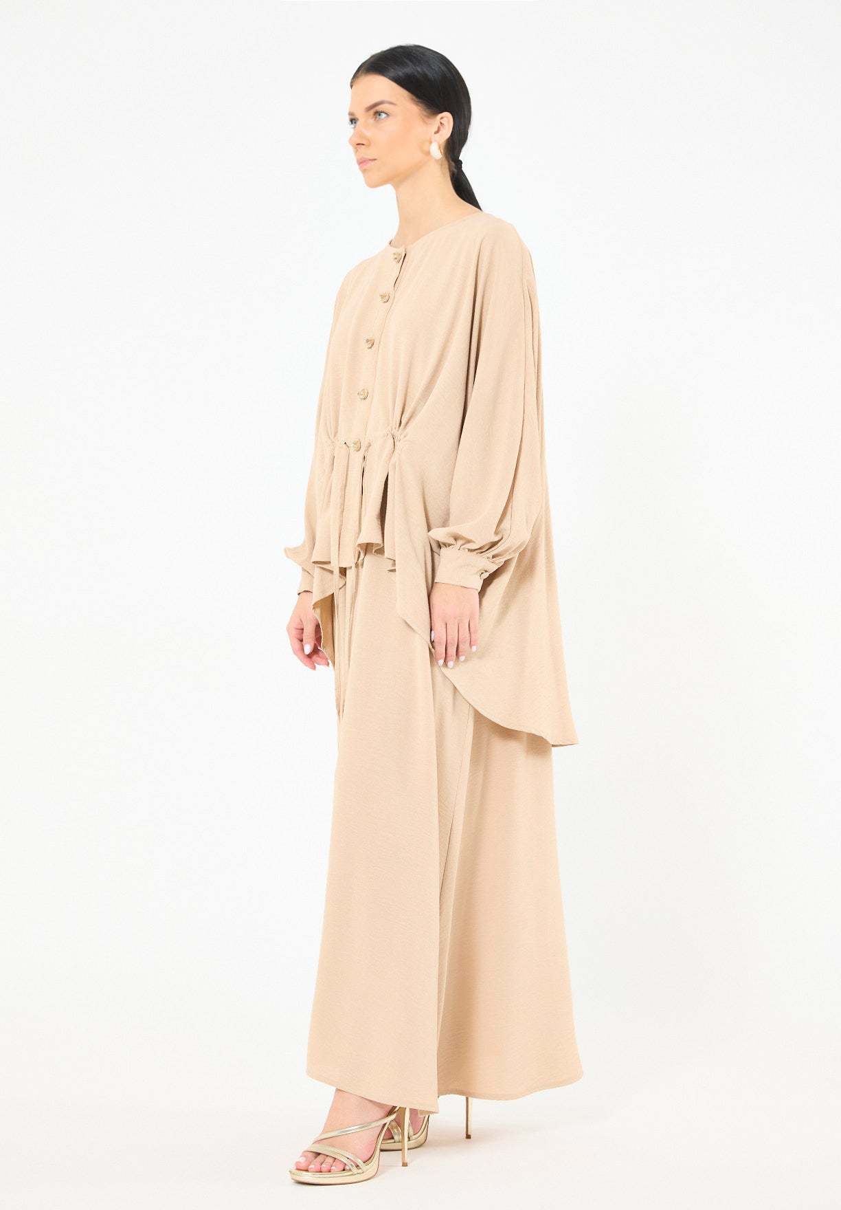 Sleeveless Flowing Dress with Cover-Up Ensemble