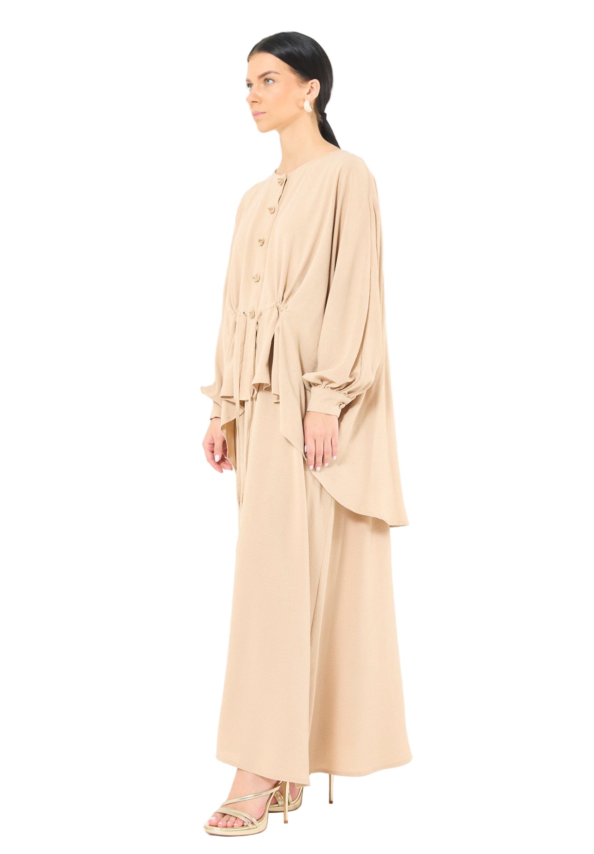 Sleeveless Flowing Dress with Cover-Up Ensemble