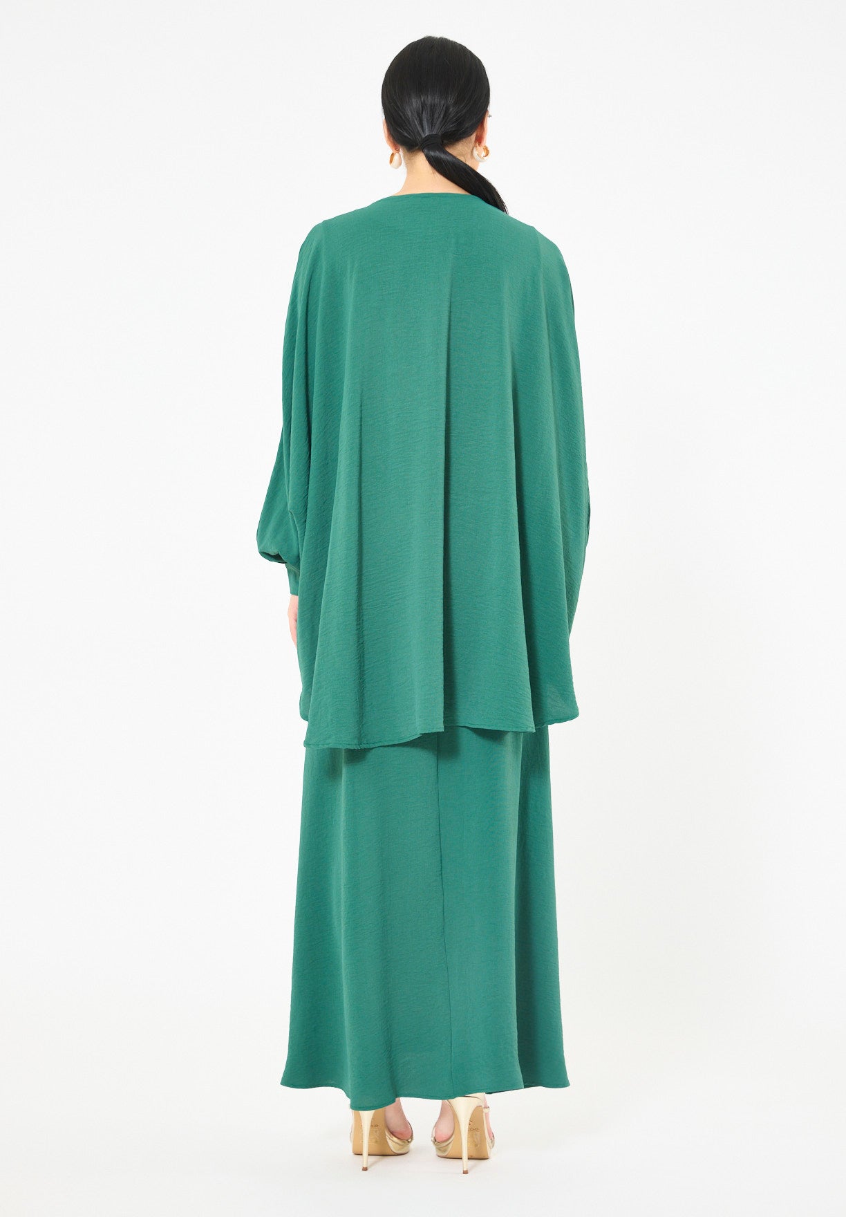 Sleeveless Flowing Dress with Cover-Up Ensemble