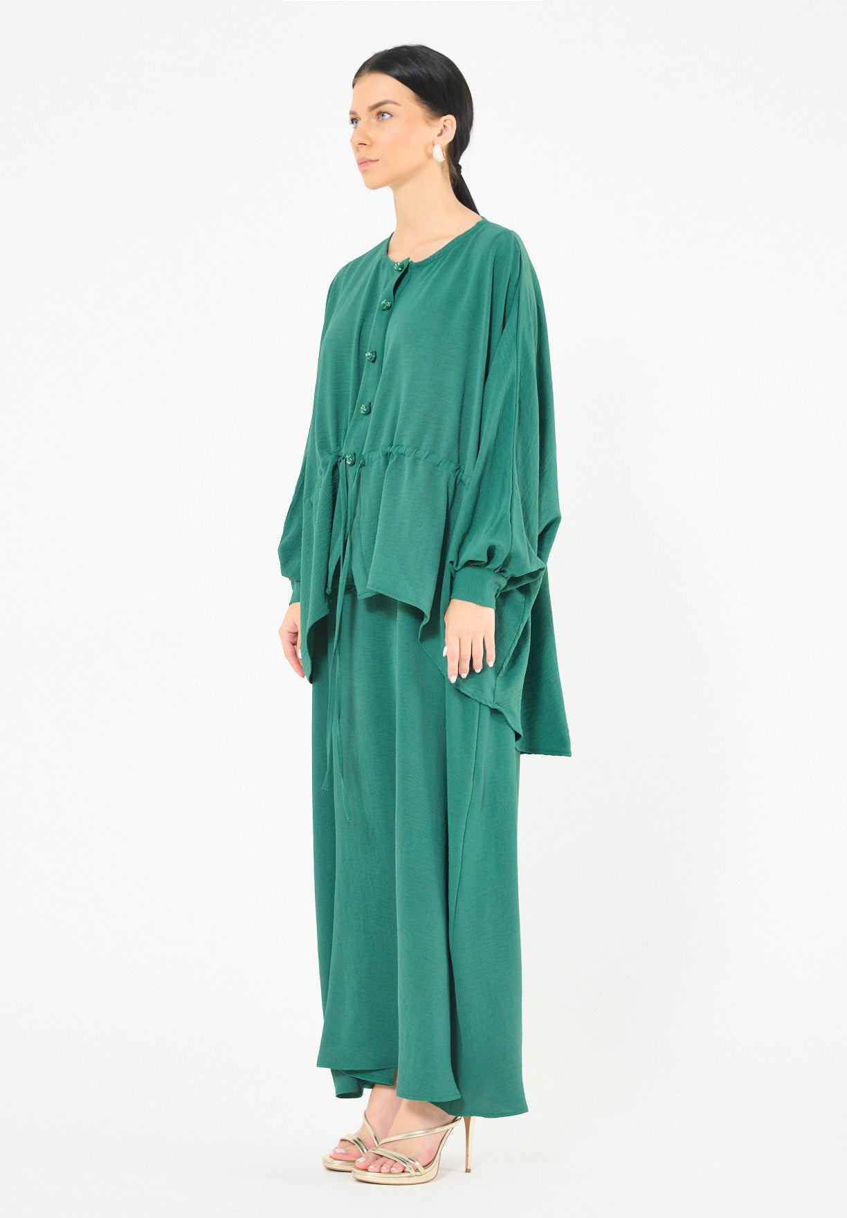 Sleeveless Flowing Dress with Cover-Up Ensemble