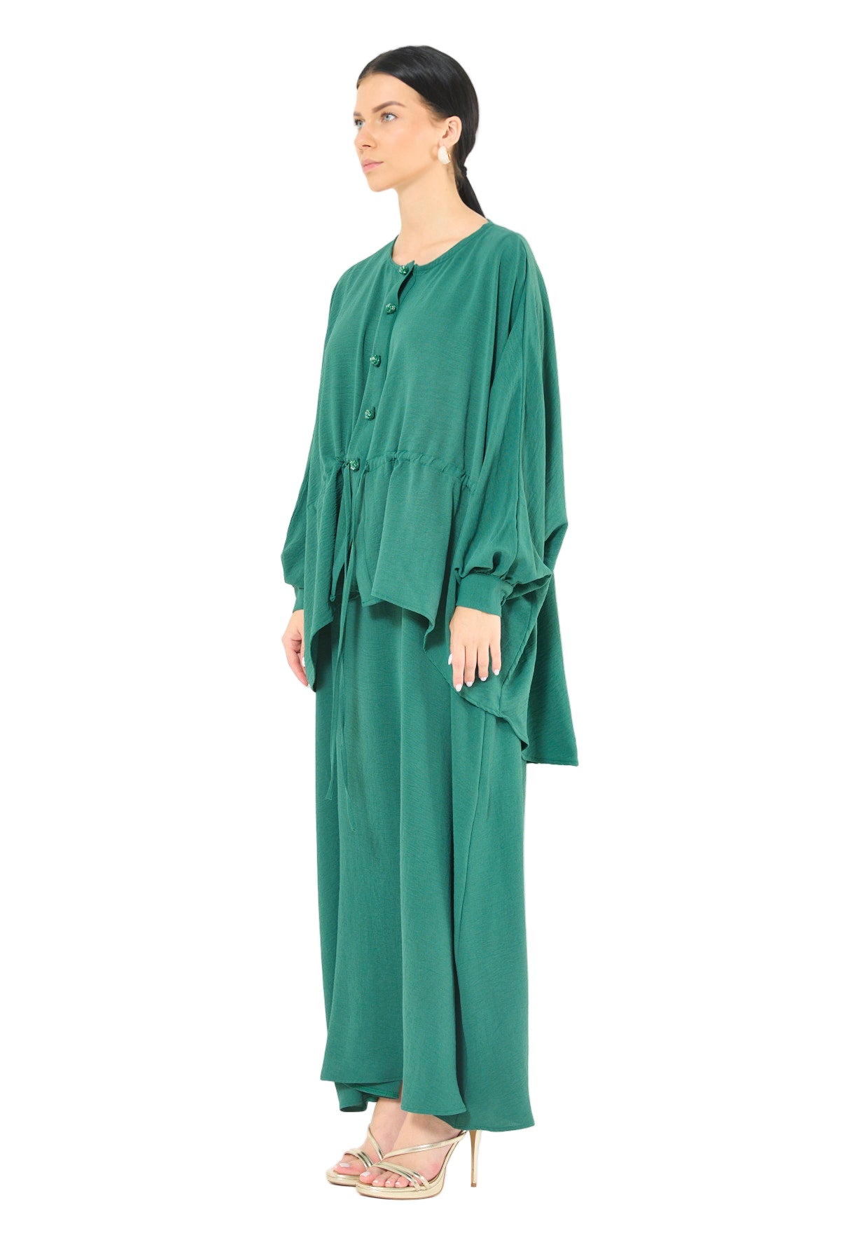 Sleeveless Flowing Dress with Cover-Up Ensemble
