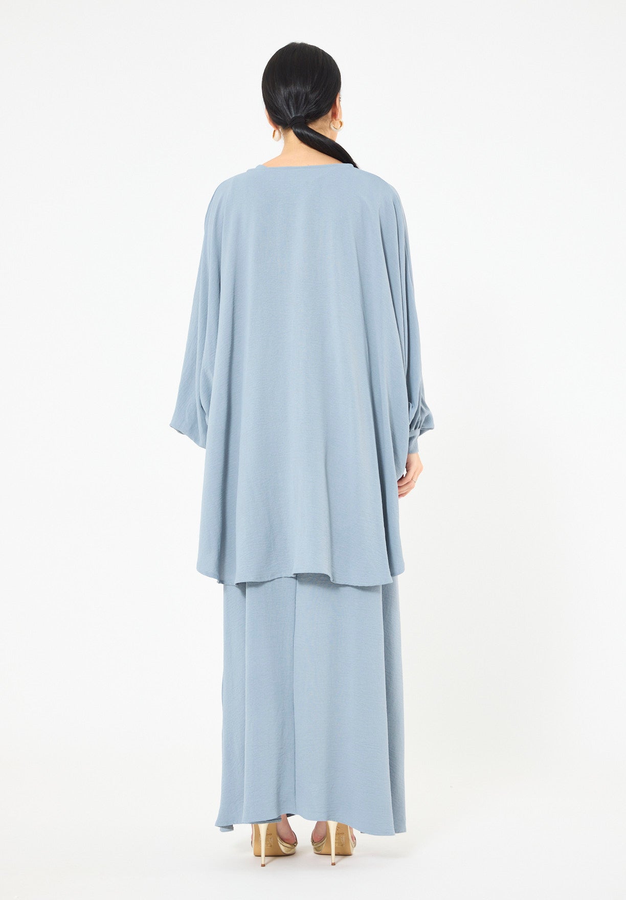 Sleeveless Flowing Dress with Cover-Up Ensemble