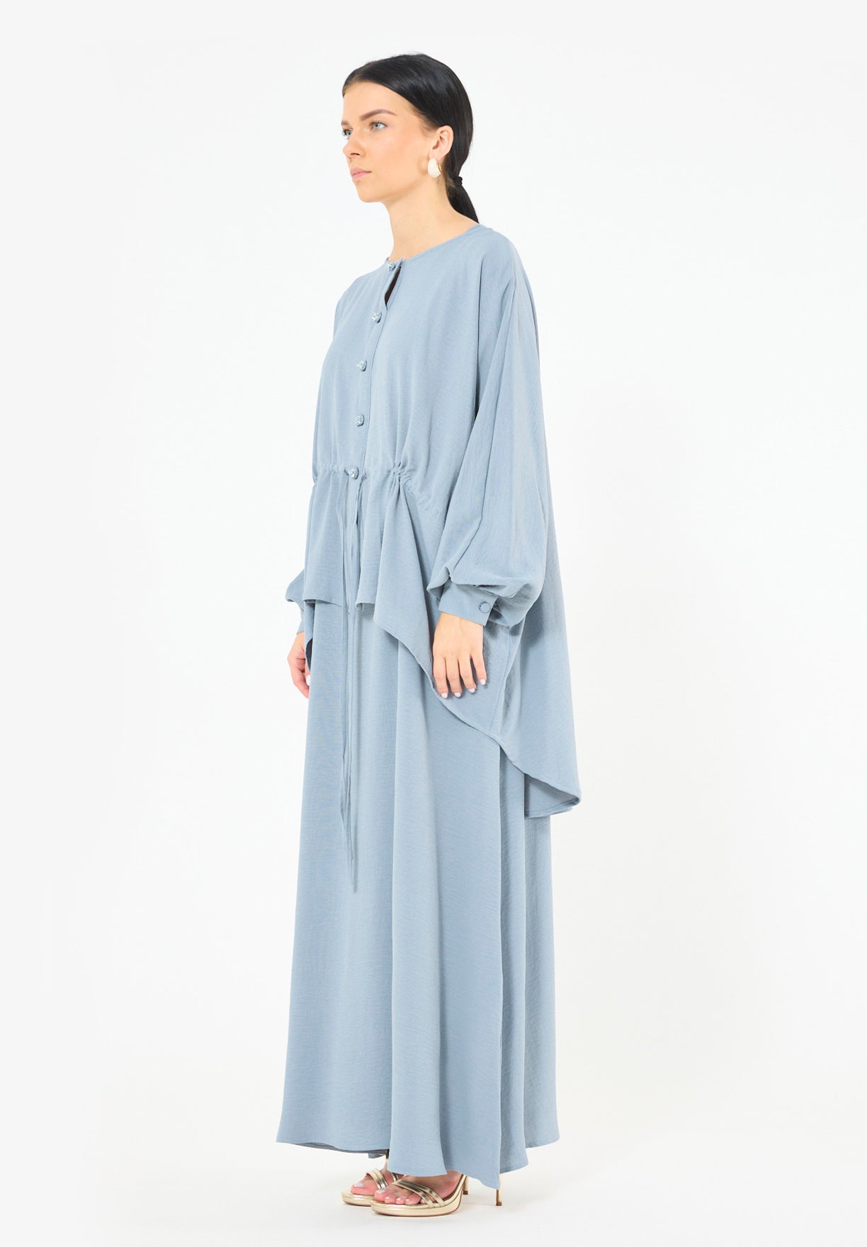 Sleeveless Flowing Dress with Cover-Up Ensemble