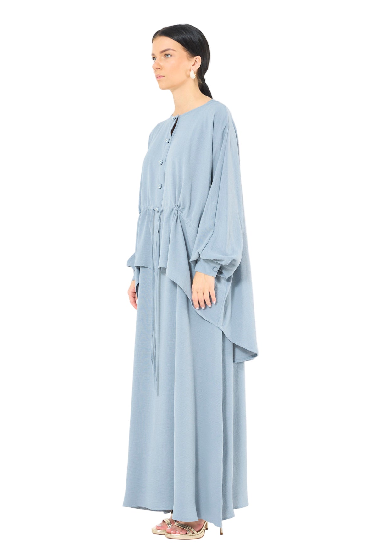 Sleeveless Flowing Dress with Cover-Up Ensemble