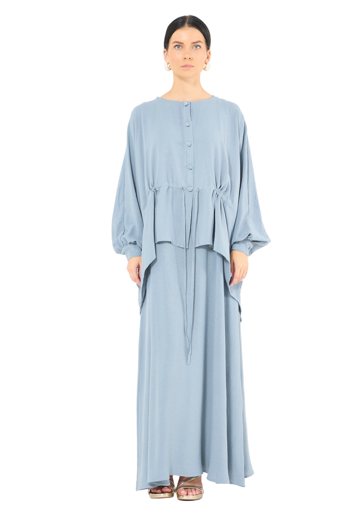Sleeveless Flowing Dress with Cover-Up Ensemble