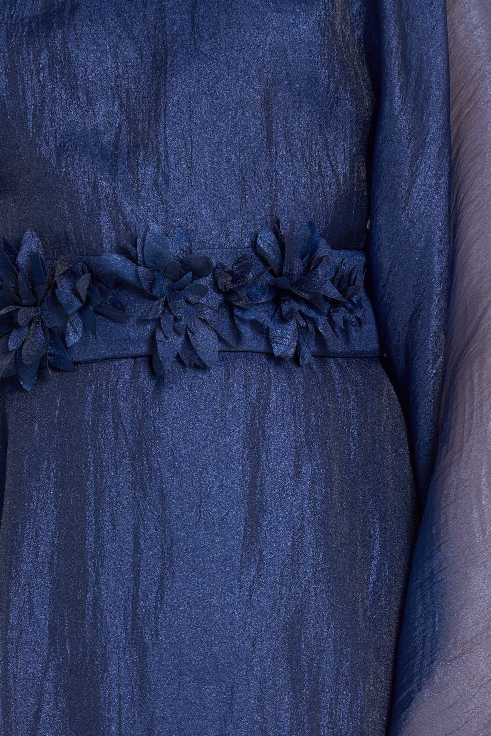 Floral Detailed-Waist Cape Dress