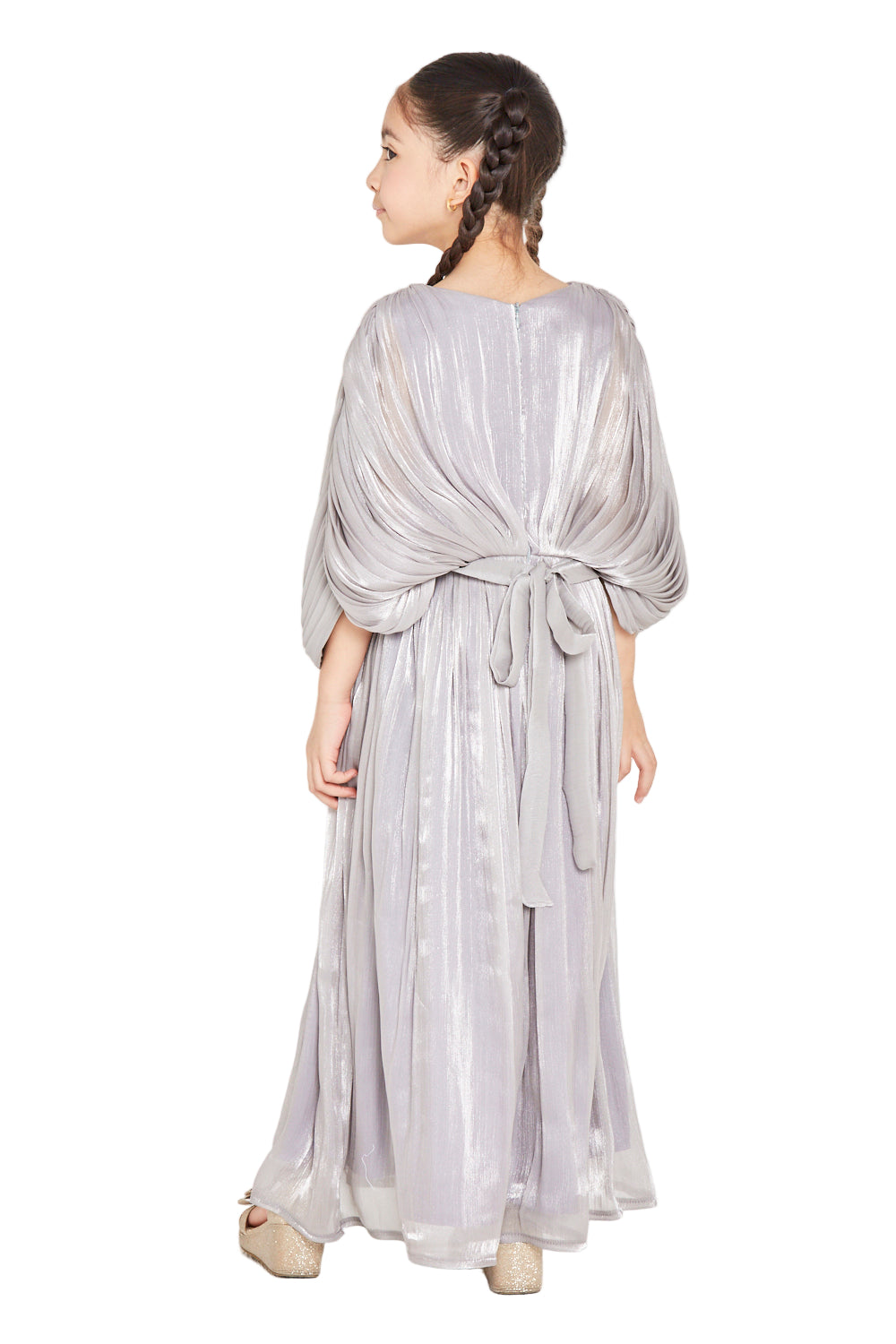 Draped Cape Style Soft Pleated Dress