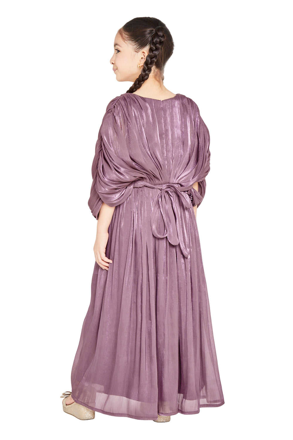 Draped Cape Style Soft Pleated Dress