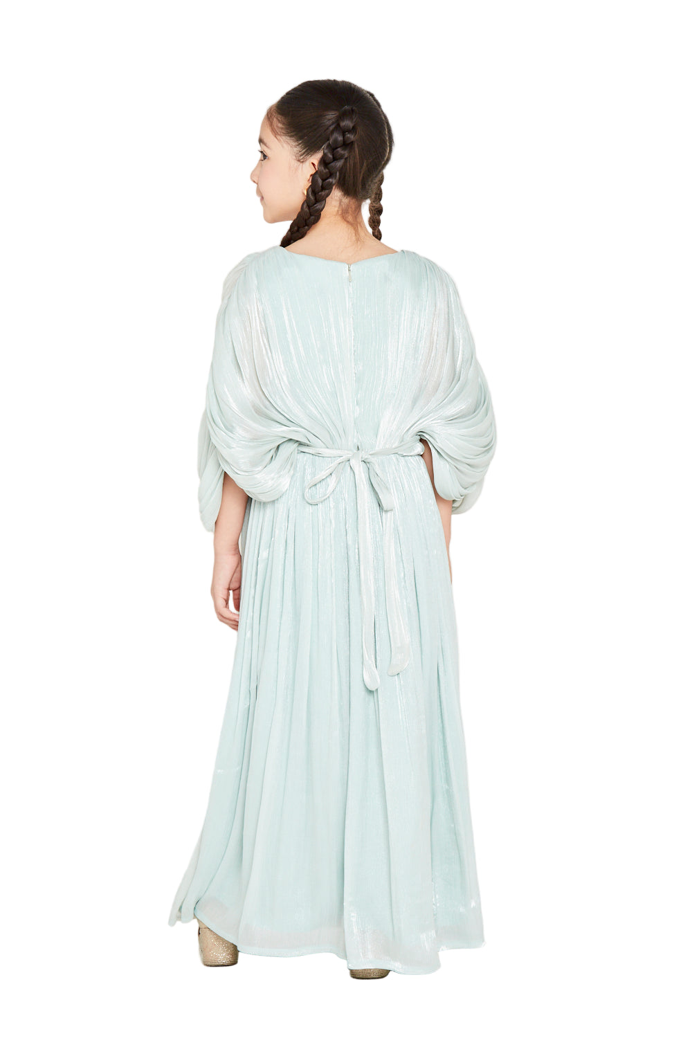 Draped Cape Style Soft Pleated Dress