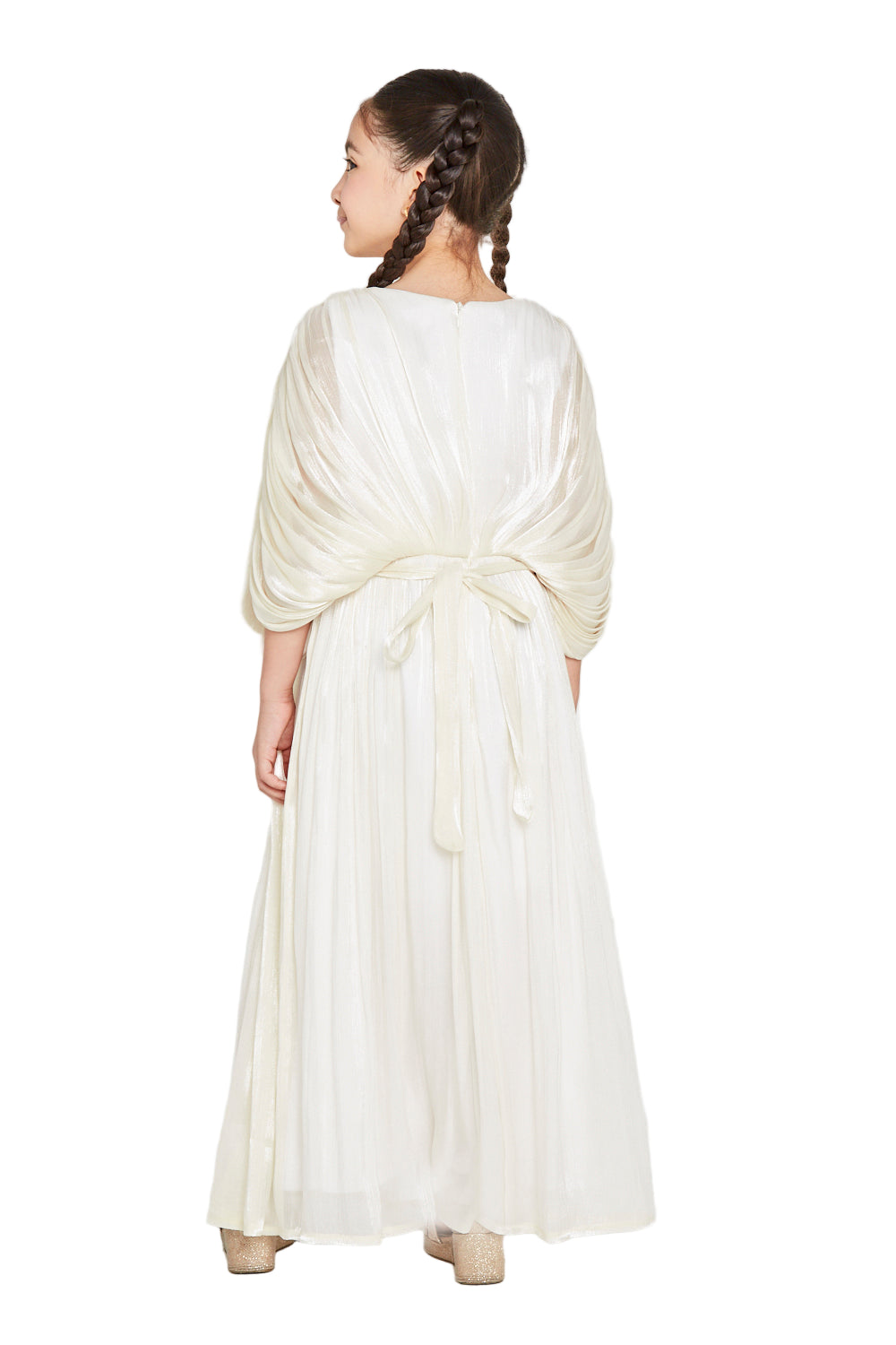Draped Cape Style Soft Pleated Dress