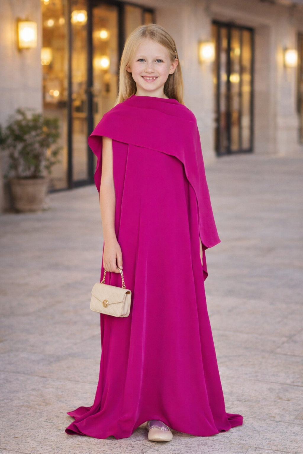 Solid Flowing Asymmetrical Draped Gown