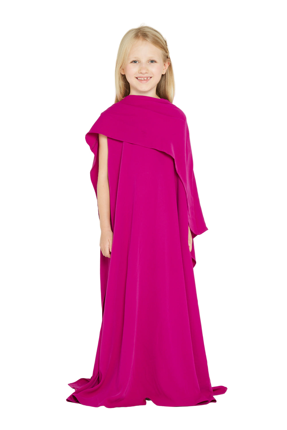 Solid Flowing Asymmetrical Draped Gown