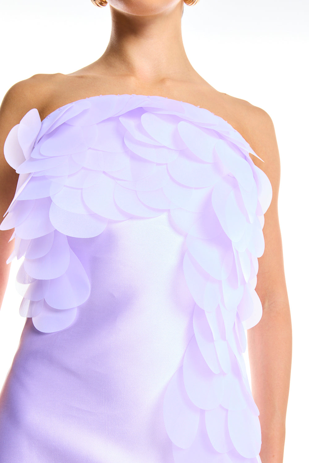Featherlight Bloom Strapless Dress