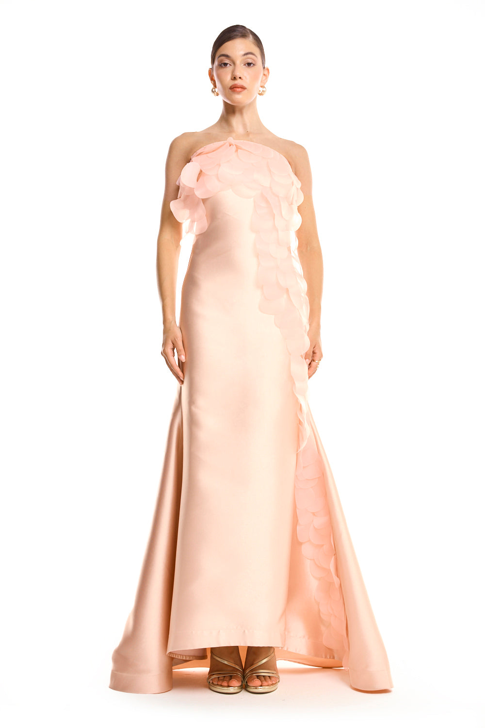Featherlight Bloom Strapless Dress