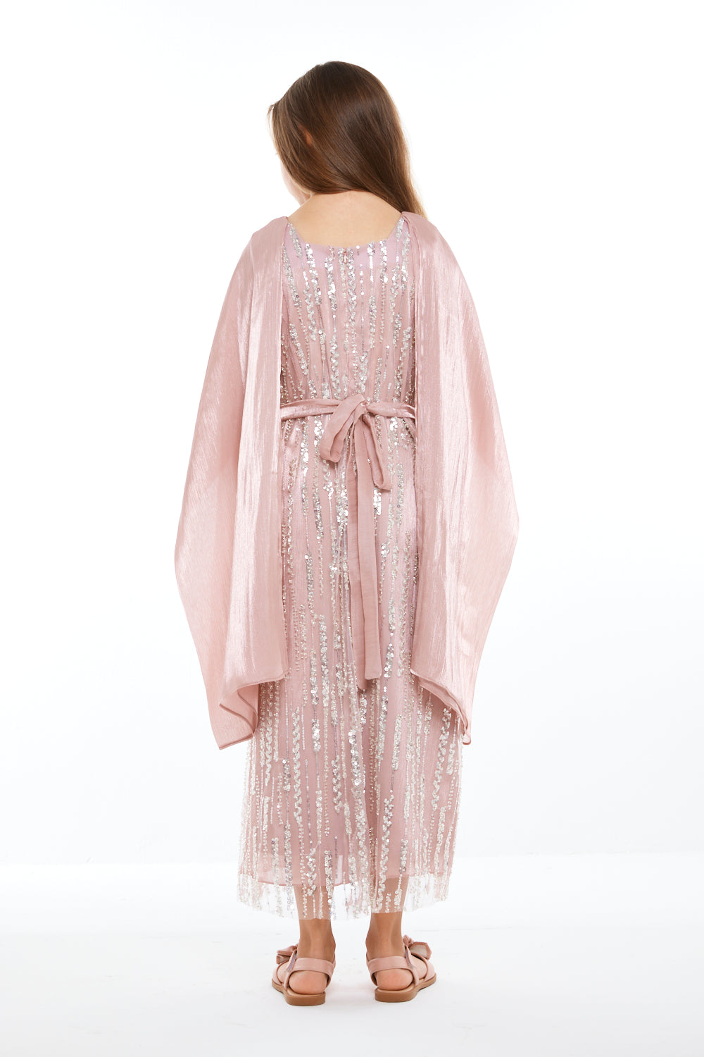 Crystal Cascade Cape Dress
