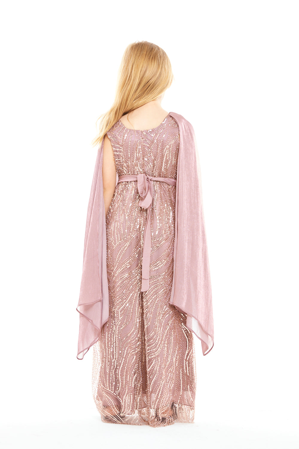 Crystal Cascade Cape Dress