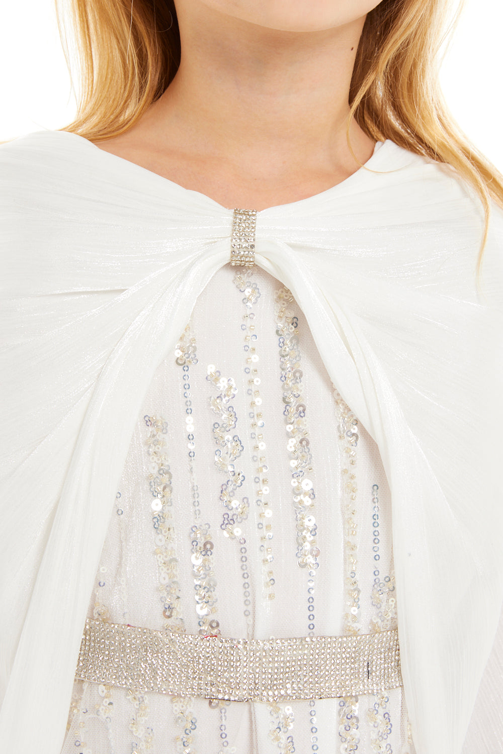 Crystal Cascade Cape Dress