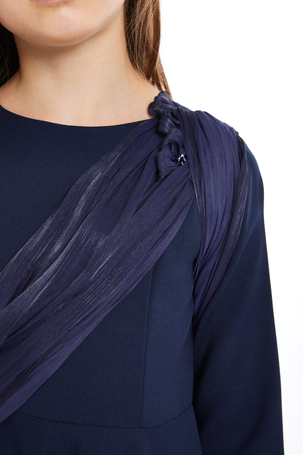 Floral Drape Cape Gown