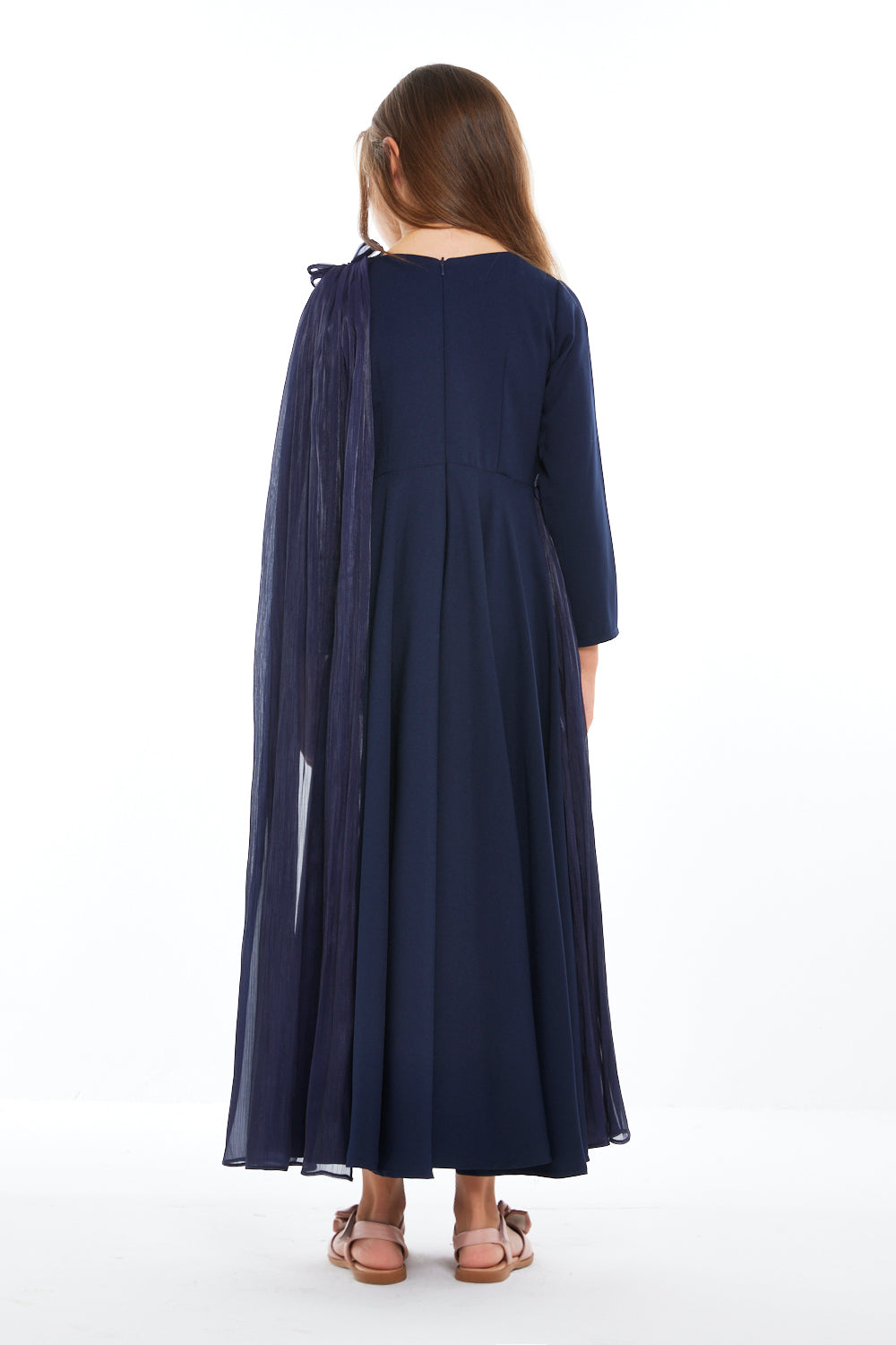 Floral Drape Cape Gown
