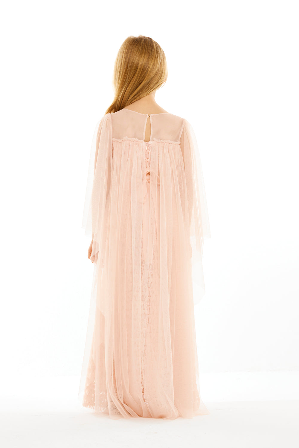 Sheer Cape Lace Occasion Gown
