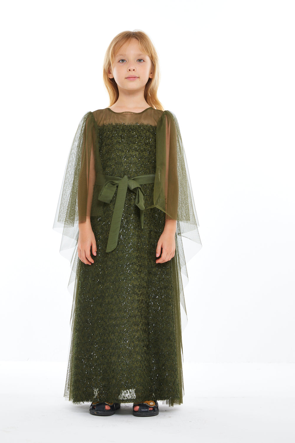 Sheer Cape Lace Occasion Gown