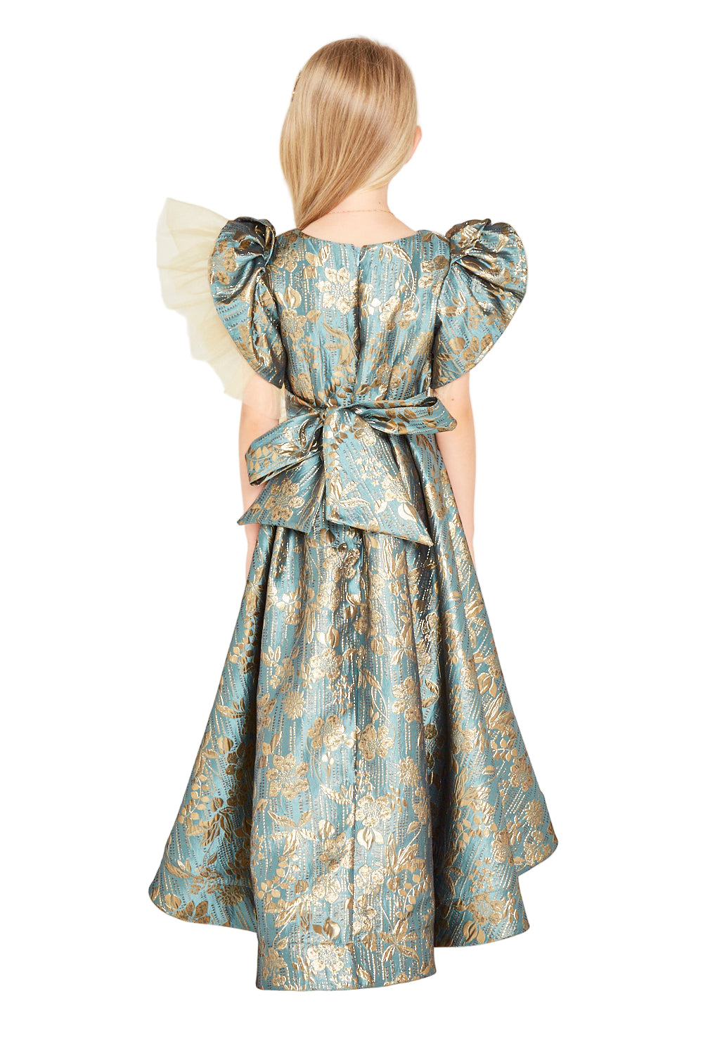 Metallic Floral Jacquard Dress