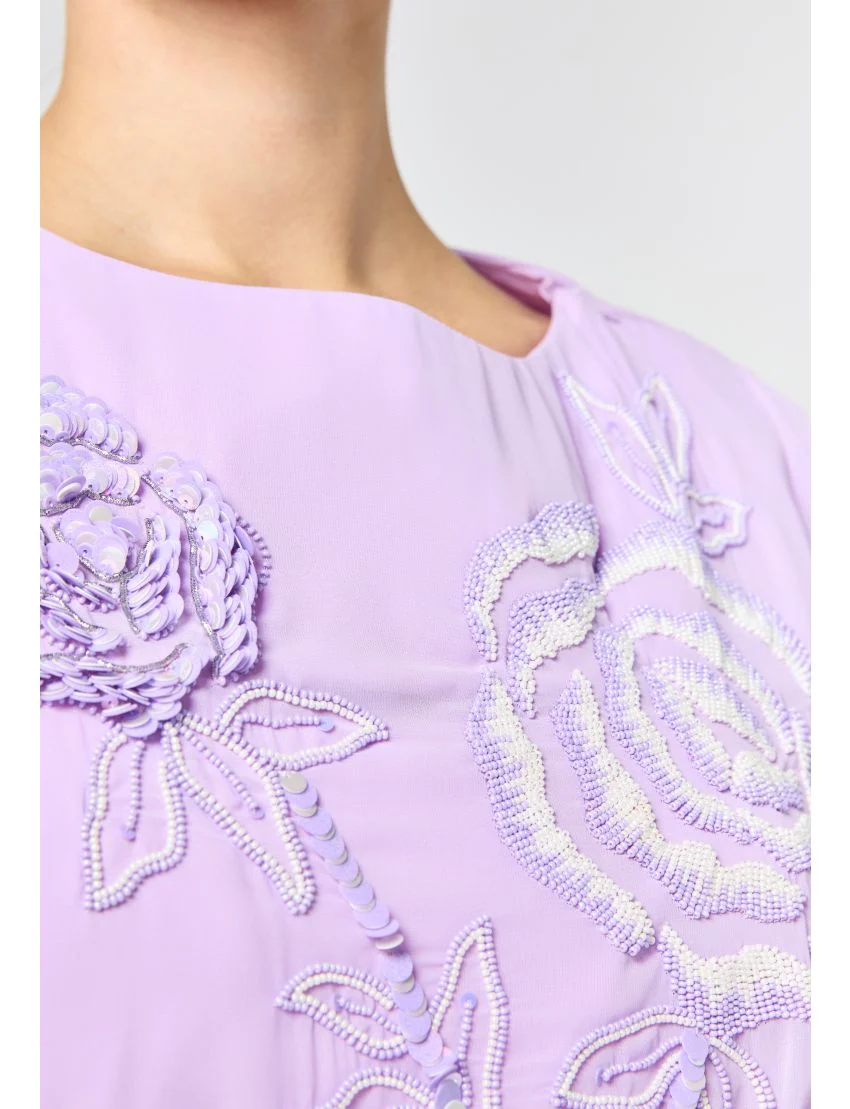 Delicate Blossom Embroidered Dress