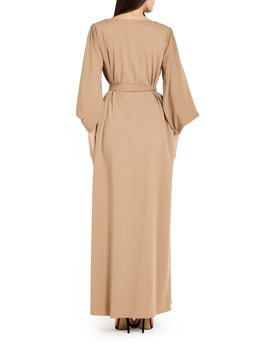 Floral Serenity Cowl Draped Sleeve Dress