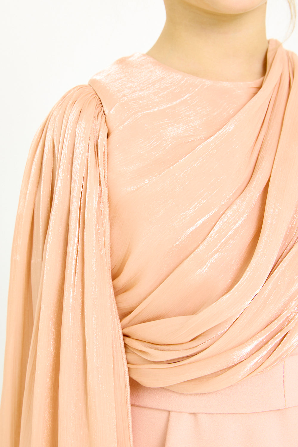Draped Cape Sleeve Dress