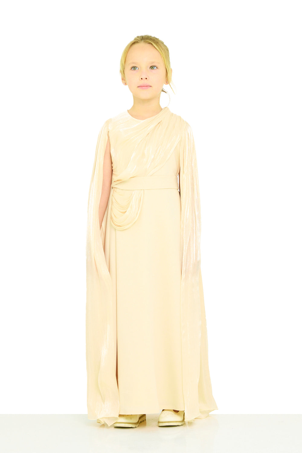 Draped Cape Sleeve Dress