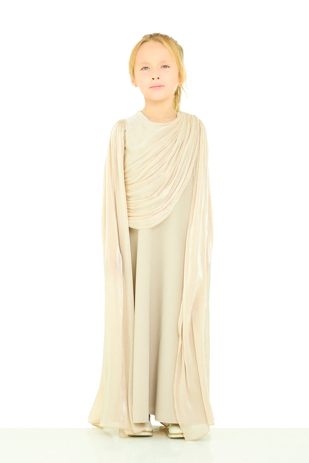 Draped Cape Sleeve Dress