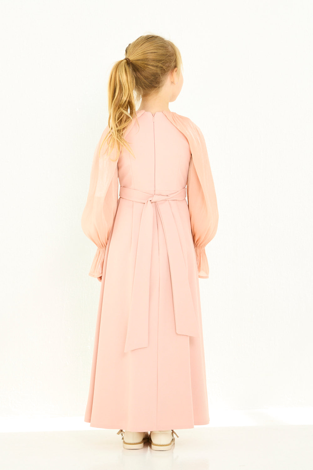 Pleated Overlay Sleeve Dress