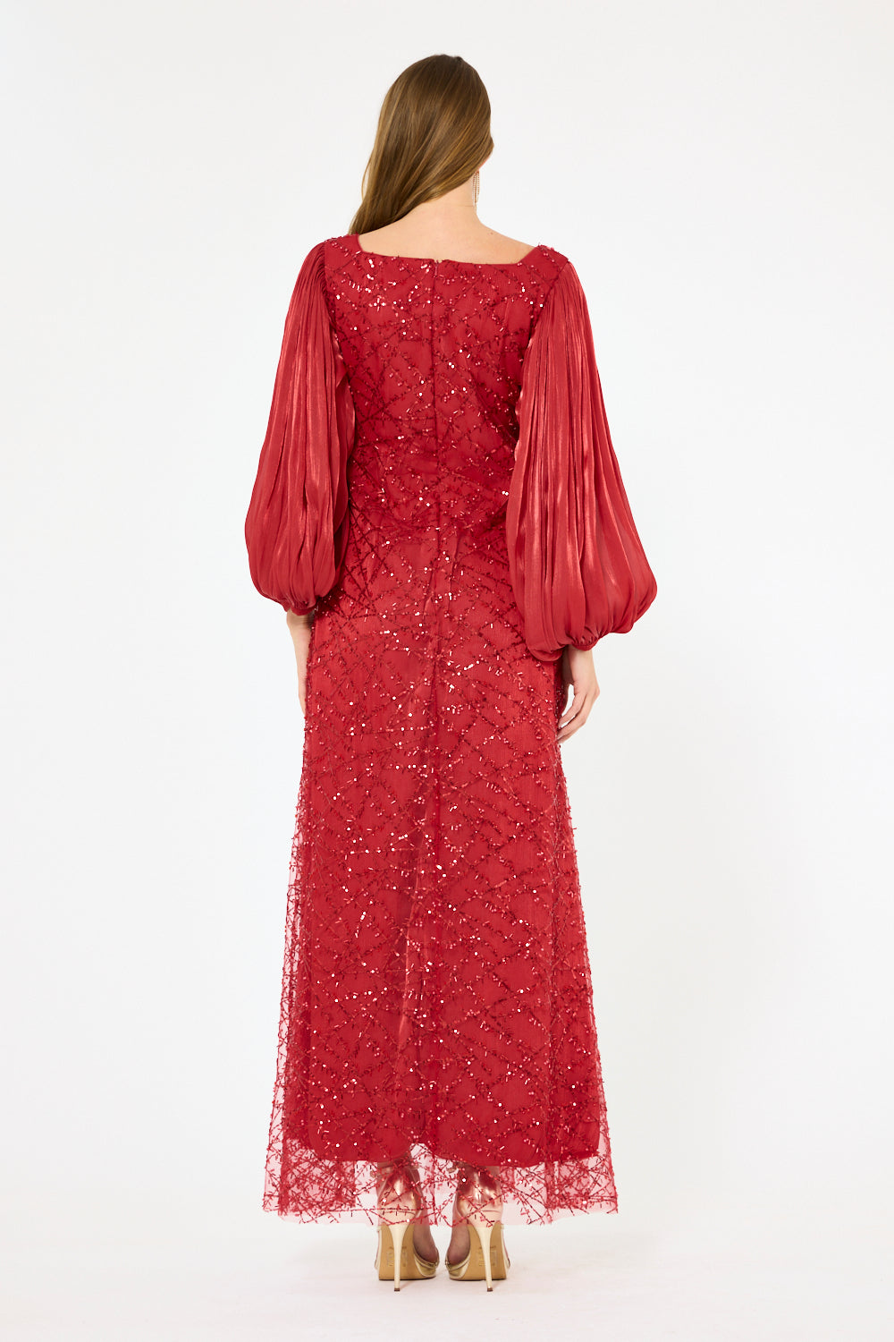 Sparkle Tulle Bishop Sleeve Dress