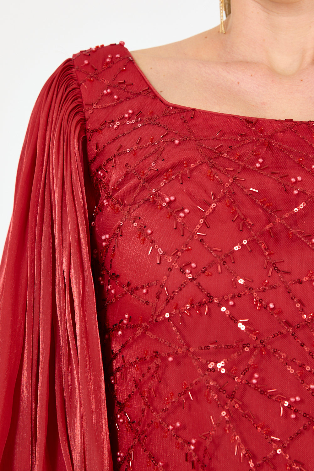 Sparkle Tulle Bishop Sleeve Dress