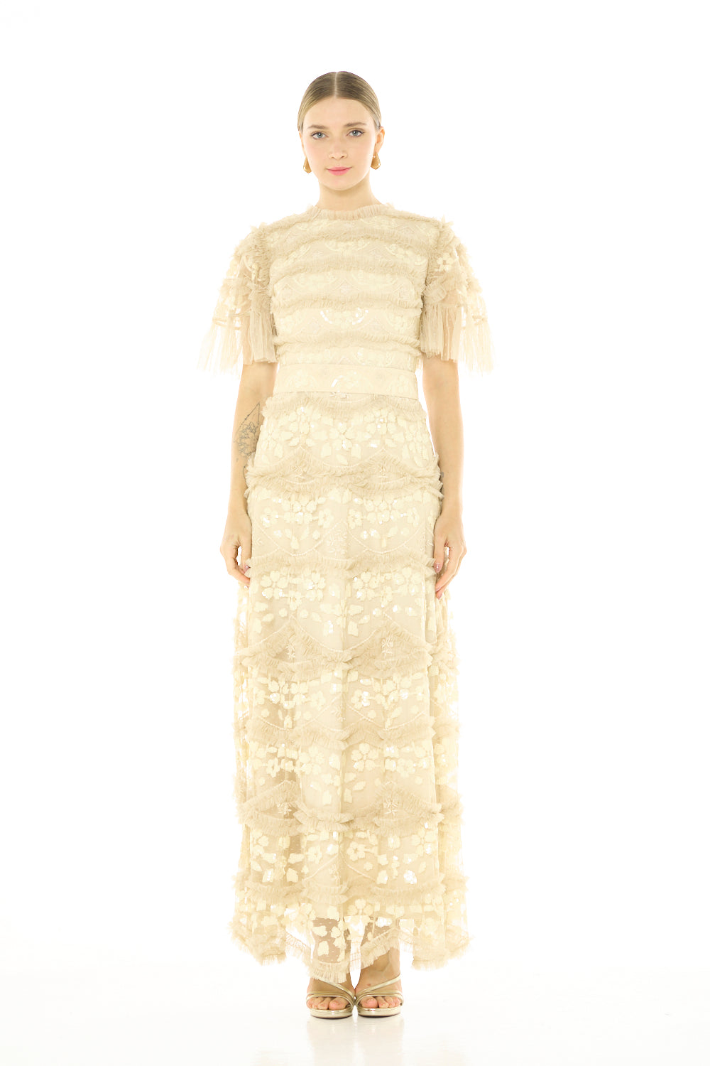 Embellished Lace Sequin Dress