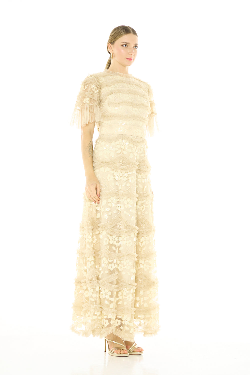 Embellished Lace Sequin Dress