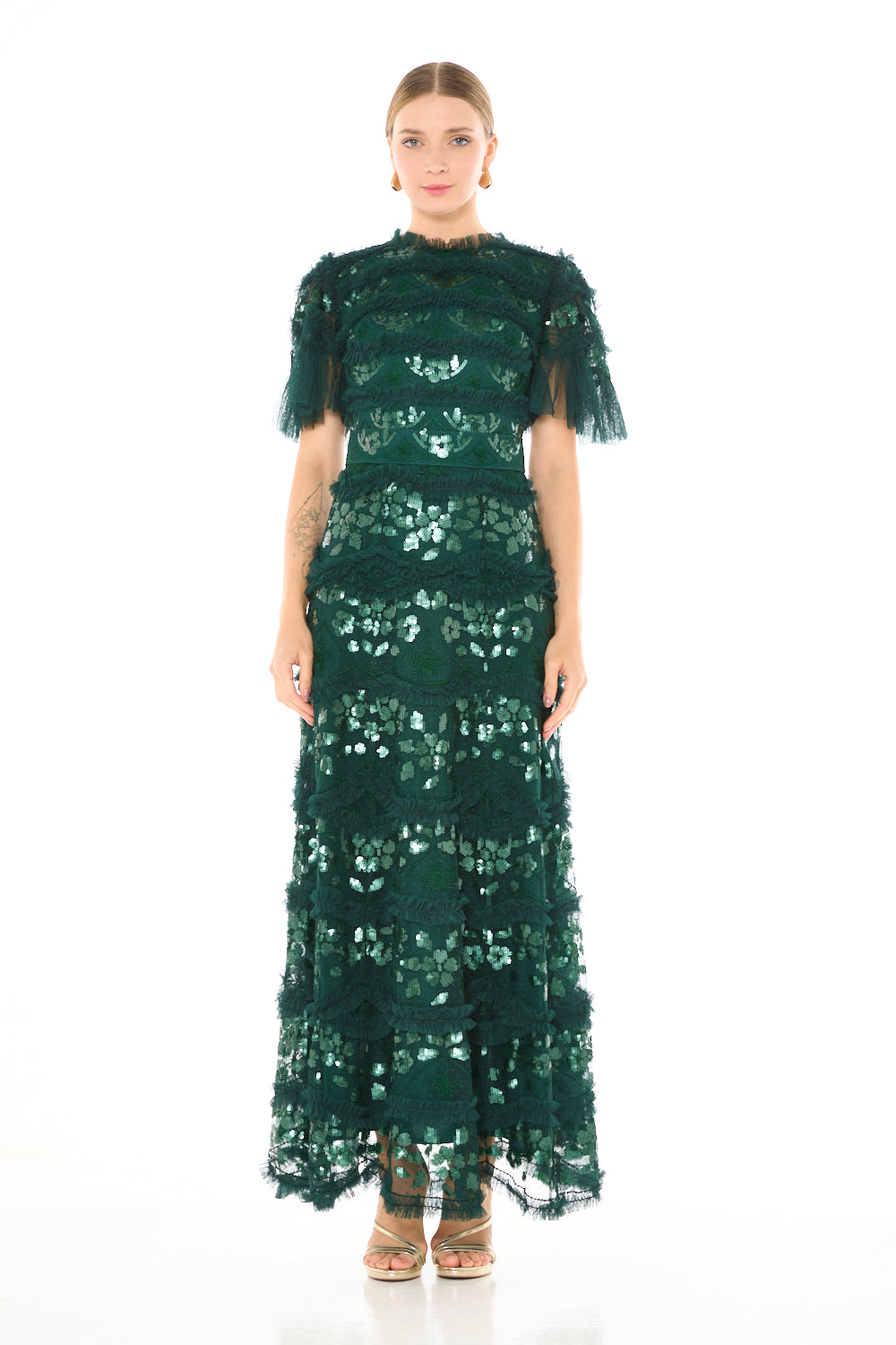 Embellished Lace Sequin Dress