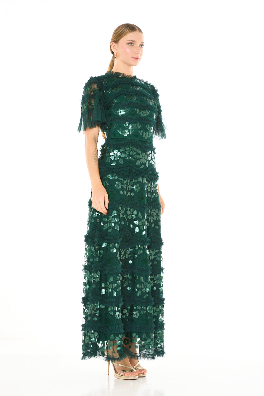 Embellished Lace Sequin Dress